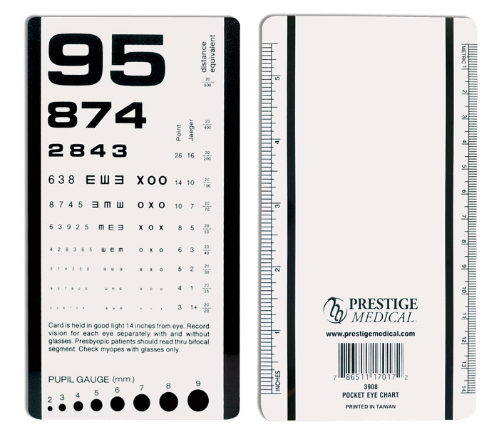 Eye Charts, Tape Measures, EKG Calipers