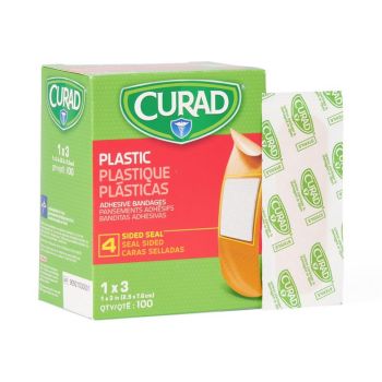 CURAD Plastic Adhesive Bandage, 1" x 3"
