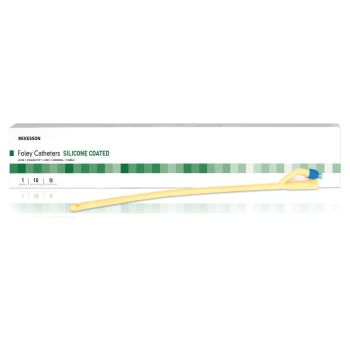 Foley Catheter McKesson 2-Way Standard Tip 30 cc Balloon 14 Fr. Silicone Coated Latex