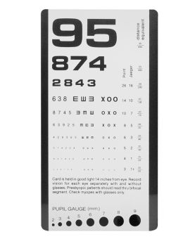 Pocket  Eye Chart, 3.5 x 6.6 Inch