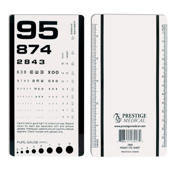 Pocket  Eye Chart, 3.5 x 6.6 Inch