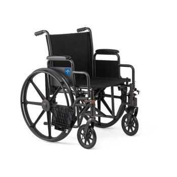 18" Wide K1 Basic Nylon Wheelchair with Swing-Back Desk-Length Arms and Swing-Away Footrests