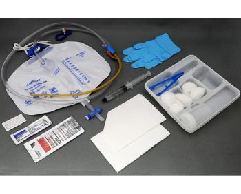 Indwelling Catheter Tray AMSure® Foley 14 Fr. 5 cc Balloon Silicone