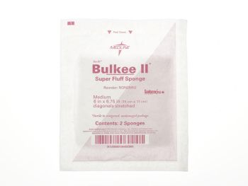 Bulkee Super Fluff Sponge (Sterile) 6 x 6.75 Inch (pkg/2) - Latex-Free