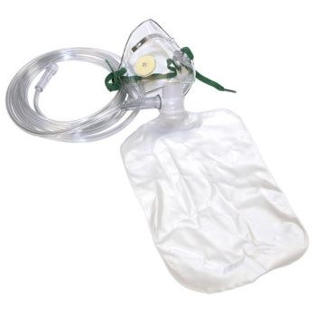 Adult O2 Mask, Partial Rebreather, High Concentration