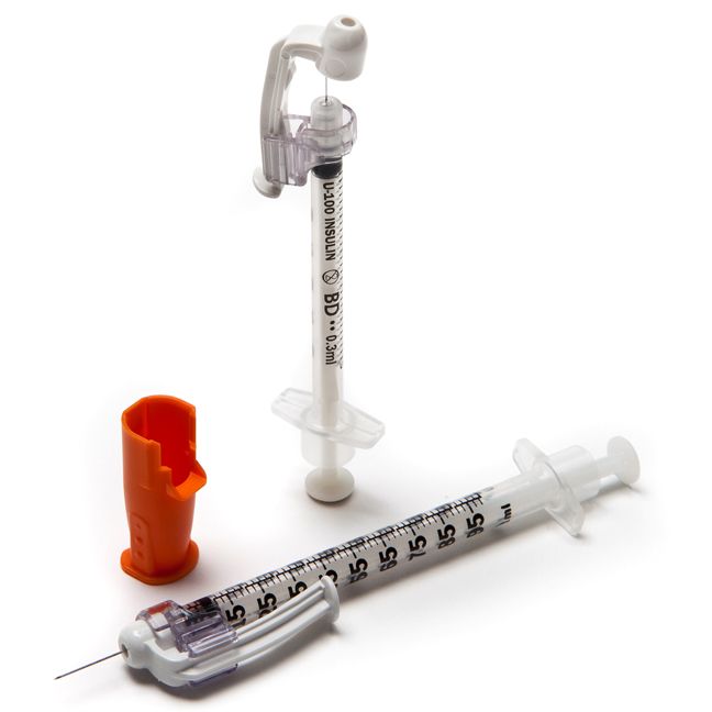 SafetyGlide™ Syringe Insulin w/needle 1cc 29g x .5 Inch