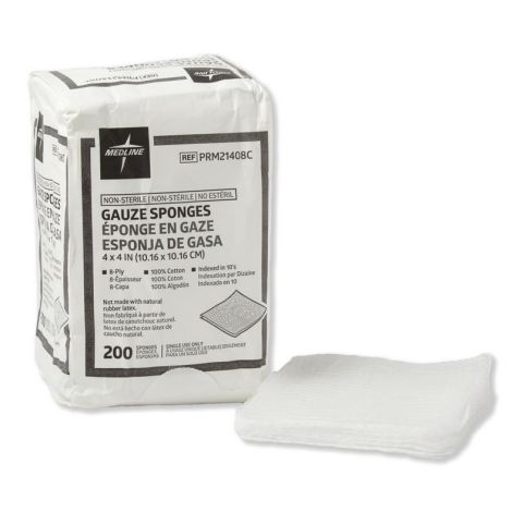 Dressing  4 x 4in Latex-Free, Woven Gauze Sponge, Non-Sterile