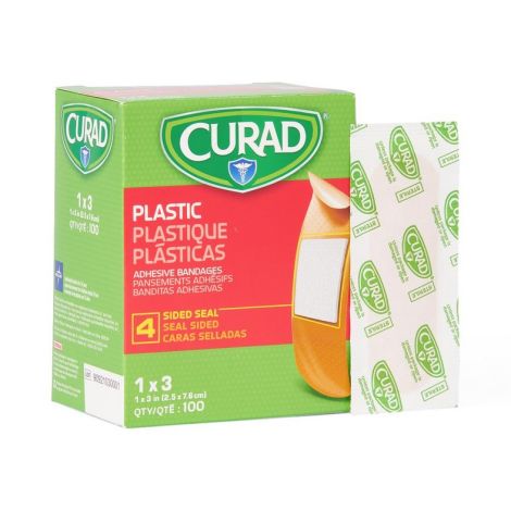 CURAD Plastic Adhesive Bandage, 1" x 3"