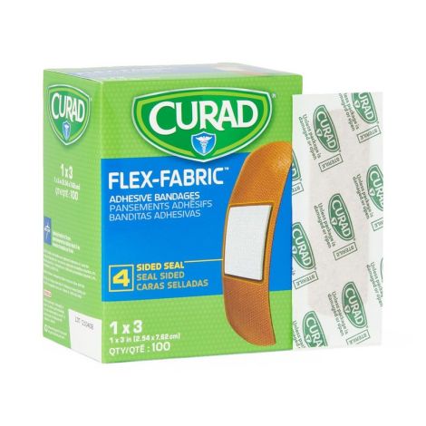 CURAD Flex-Fabric Adhesive Bandages, 1" x 3" Strips