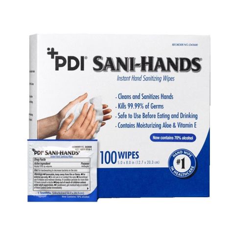 Sani-Hands 70% Ethyl Alcohol Pre-Moistened Hand Sanitizing Wipes