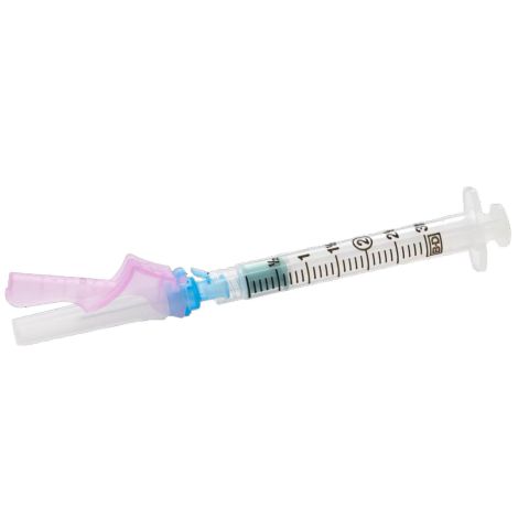 Safety Hypodermic Needle Eclipse™ 1-1/2 Inch Length 23 Gauge Regular Wall Hinged Safety Needle