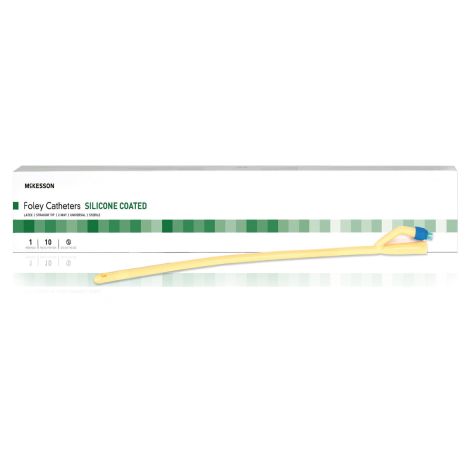 Foley Catheter McKesson 2-Way Standard Tip 30 cc Balloon 14 Fr. Silicone Coated Latex