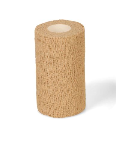 Nonsterile Self-Adherent Wrap, Tan, 4" x 5 yd. (10.2 cm x 4.6 m)