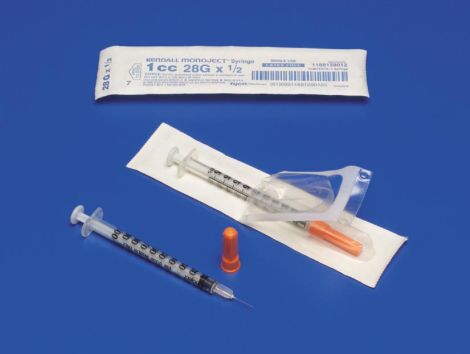 Insulin Syringe w/needle .5cc 28g x .5" 
