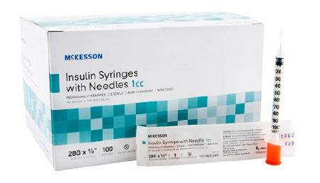 Insulin Syringe w/needle 1cc 28 x 1/2 U100 Non-Safety