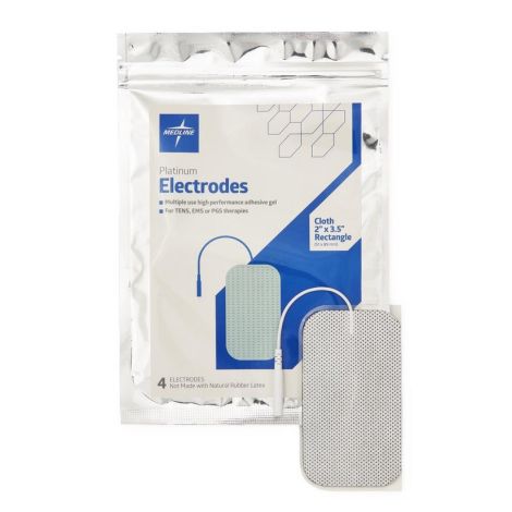 Medline Platinum Electrostimulation Electrodes, Cloth, 2" x 3.5"