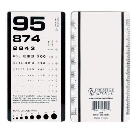 Rosenbaum Eye Chart, 3.5 x 6.6 Inch