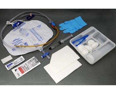 Indwelling Catheter Tray AMSure® Foley 14 Fr. 5 cc Balloon Silicone