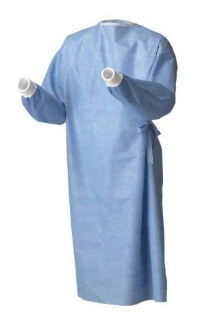 Non-Reinforced Surgical Gown with Towel Astound® Large Blue Sterile AAMI Level 3 Disposable
