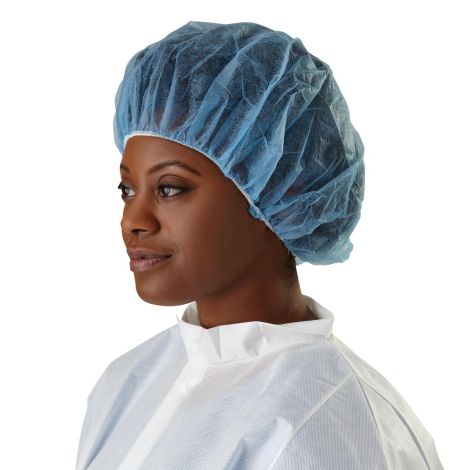 Bouffant Cap 21" Blue, Single Ply Polypropylene