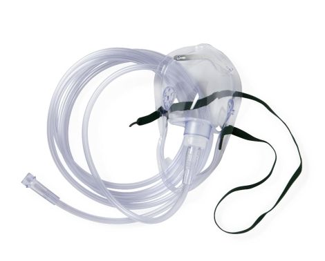 O2 Face Mask with 84 Inch Tubing, Medium Concentration