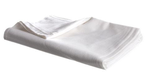 Flannel Blanket, Bath, White, 70 x 90 Inch