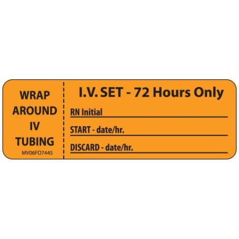 IV Set - 72 Hours Only Label (Roll/333)