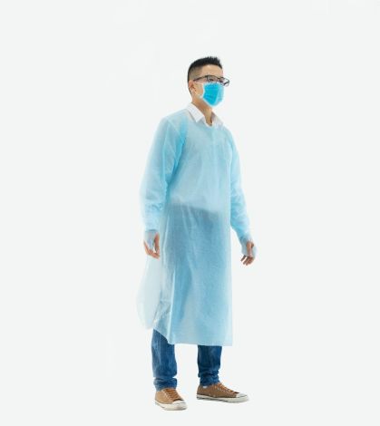 CPE Isolation Gown w/ Thumb Loops, High Level Fluid Protection-Box/40