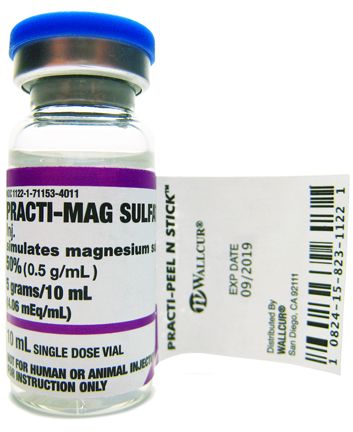Practi-Magnesium Sulfate™ 10 mL Peel & Stick Label 