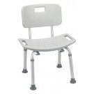 Bath Bench, Adjustable Height with Back